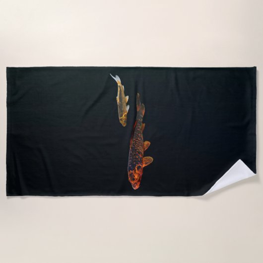 Orange Koi and Gold Koi Strandlaken (Voorkant)