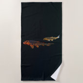 Orange Koi and Gold Koi Strandlaken (Voorkant)