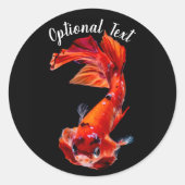 Orange Koi Betta Fighting Fish Ronde Sticker (Voorkant)