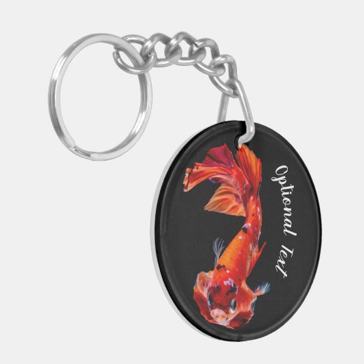 Orange Koi Betta Fighting Fish Sleutelhanger (Voorkant Links)