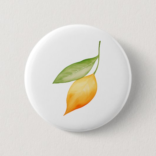Orange Leaf Ronde Button 5,7 Cm (Voorkant)