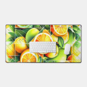 Orange Lemon Botanical Citrus Geometric Bureaumat (Keyboard & Muis)