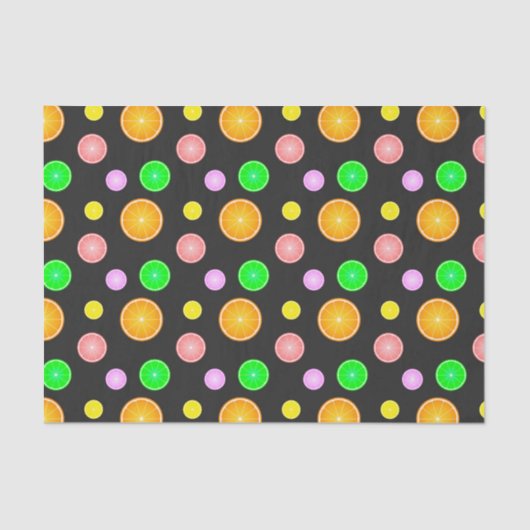 Orange lemon lime grapefruit summer party pattern tissuepapier (Voorkant)
