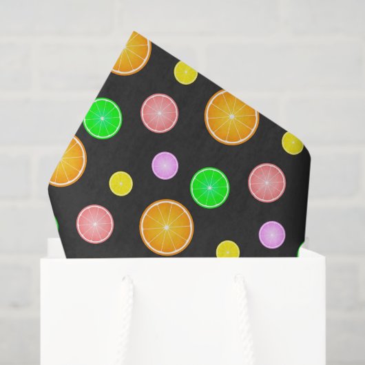 Orange lemon lime grapefruit summer party pattern tissuepapier (Cadeauzakje)
