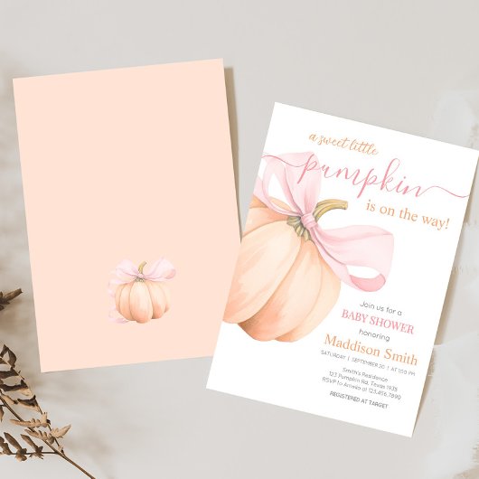 Orange Little Pumpkin Baby Shower Kaart