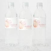 Orange Little Pumpkin Baby Shower Waterfles Etiket (Flessen)