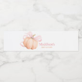 Orange Little Pumpkin Baby Shower Waterfles Etiket (Enkel label)