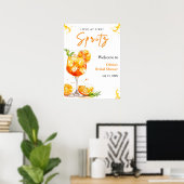 Orange Love at First Spritz Bridal Shower Welcome  Poster (Thuiskantoor)
