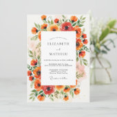 Orange Magnificent Summer Wedding Kaart (Staand voorkant)