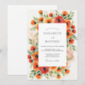 Orange Magnificent Summer Wedding Kaart (Voorkant / Achterkant)