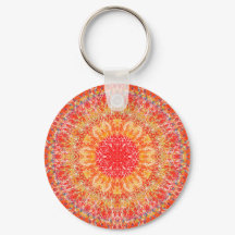 Orange Mandala key ring