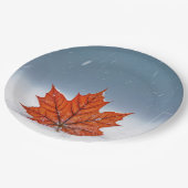 Orange Maple Leaf On Fresh Snow  Papieren Bordje (Gekanteld)