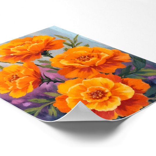 Orange Marigolds | October Flower Watercolor Poster (Hoek)