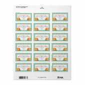 Orange Marmalade Jar Label Personalized Gingham  (Full Sheet)