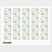 Orange Marmalade Jar Label Personalized Gingham  (Vel)