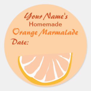 Orange Marmalade Personalized Jar Stickers Round