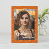 Orange Math College Script Photo Graduation Aankondiging (Staand voorkant)