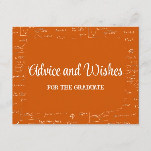 Orange Math Graduation Party Advice for Graduate Informatiekaartje (Voorkant)