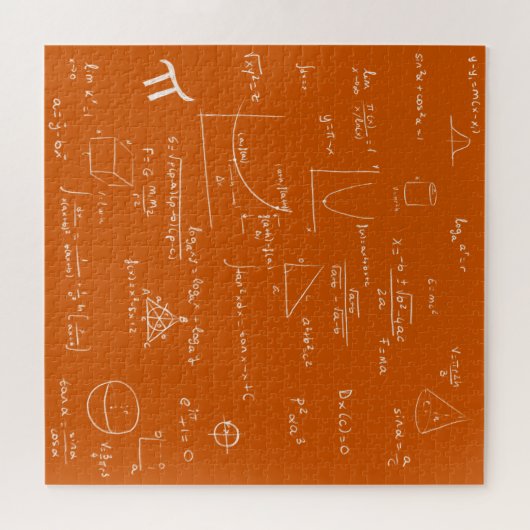 Orange Mathematic Formulas and Equations Legpuzzel (Horizontaal)