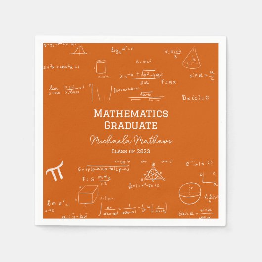 Orange Mathematics Graduate Class of Graduation Servet (Voorkant)