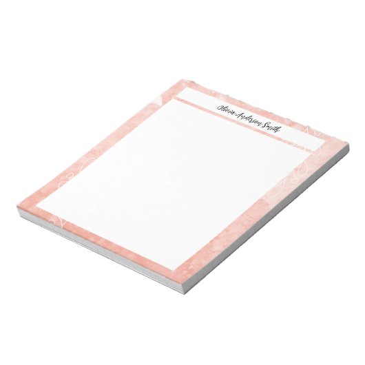 Orange Minimalist Custom Notepad | Cute Gift Notitieblok (Linkerzijde)