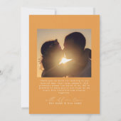 Orange | Minimalistische Eenvoudig Script Hart Wed Bedankkaart (Achterkant)