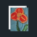 Orange Mixed Media Flower Briefkaart<br><div class="desc">A mixed media collage made and photographed by Angelandspot in the year 2026 with a flower on a blue background</div>