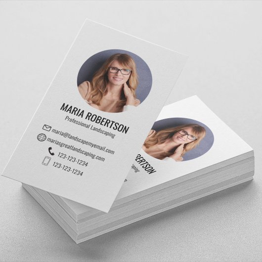 Orange Modern Business Photo QR Code Business Card Visitekaartje