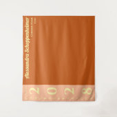 Orange Modern Graduation Party Backdrop Wandkleed (Voorkant)