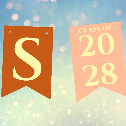 Orange Modern Graduation Party Congratulations Vlaggetjes