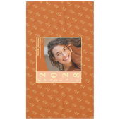 Orange Modern Graduation Photo Cap Pattern Tafelkleed (Voorkant)