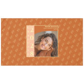 Orange Modern Graduation Photo Cap Pattern Tafelkleed (Voorkant (Horizontaal))