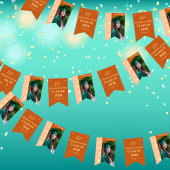 Orange Modern Graduation Photo Congratulations Vlaggetjes