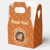 Orange Modern Photo Graduation Party Bedankdoosjes (Geopend)