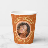 Orange Modern Photo Graduation Party  Papieren Bekers (Voorkant)