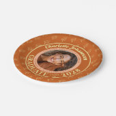 Orange Modern Photo Graduation Party Papieren Bordje (Gekanteld)