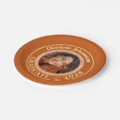 Orange Modern Photo Graduation Party Papieren Bordje (Gekanteld)