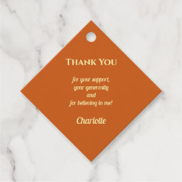 Orange Modern Photo Graduation Party Thank You Bedankjes Labels