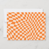 Orange Modern Retro Graduation 2026 Checker Bedankkaart (Achterkant)