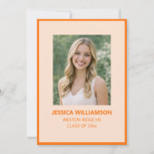Orange Modern Retro Graduation 2026 Photo Aankondiging (Voorkant)