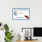 Orange Monarch Poster (Thuiskantoor)