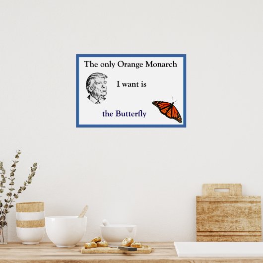 Orange Monarch Poster (Keuken)