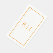 Orange Monogram Spring Summer Elegant Wedding Servet (Hoek)