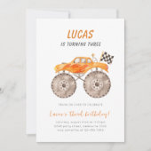 Orange Monster Truck Any Age Birthday Kaart (Voorkant)