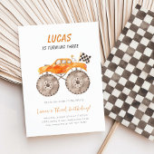 Orange Monster Truck Any Age Birthday Kaart