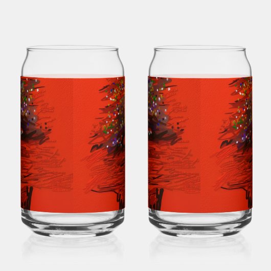 Orange Moon Landscape Blikvorm Glas (Links)