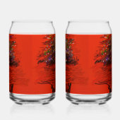 Orange Moon Landscape Blikvorm Glas (Rechts)