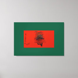 Orange Moon Landscape Canvas Afdruk