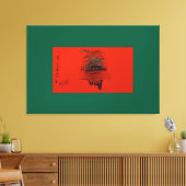Orange Moon Landscape Canvas Afdruk (Insitu (Woonkamer))