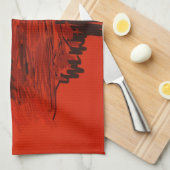 Orange Moon Landscape Kitchen Towel Theedoek (Quarter Fold)